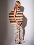 South Beach striped straw oversized tote bag, UK version