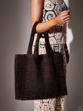 South Beach straw woven tote bag textured finish, imported from the UK