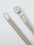 John Lewis kids' silver plaited leather belt, imported from the UK