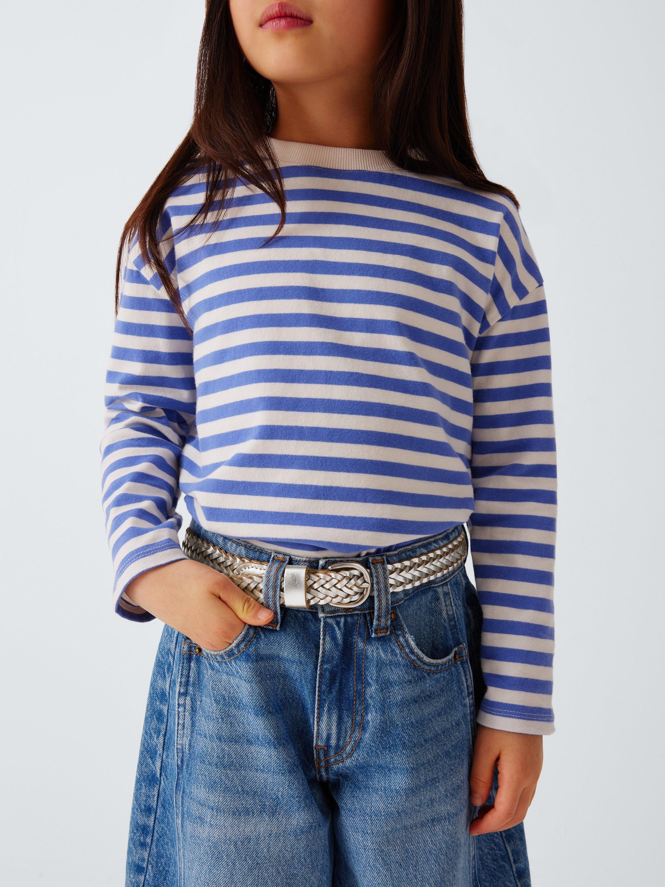 John Lewis kids' silver plaited leather belt, imported from the UK