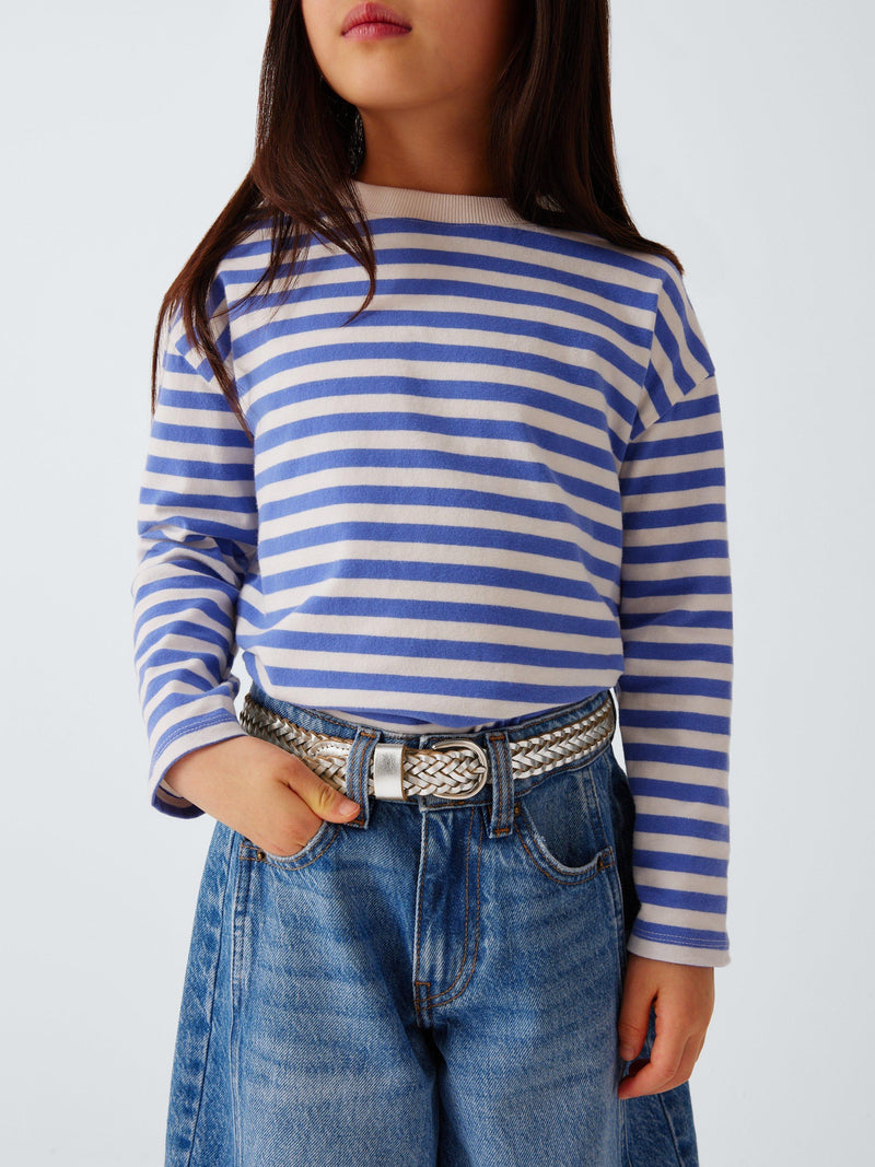 John Lewis kids' silver plaited leather belt, imported from the UK