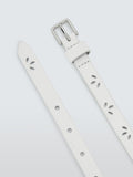 John Lewis kids white leather cut out belt, imported from the UK