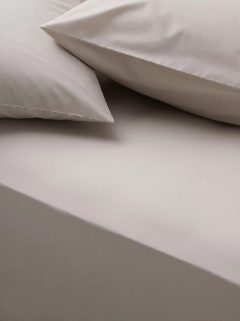 John Lewis Egyptian Cotton Percale Easy Care 260 Thread Count Deep Fitted Sheet Double