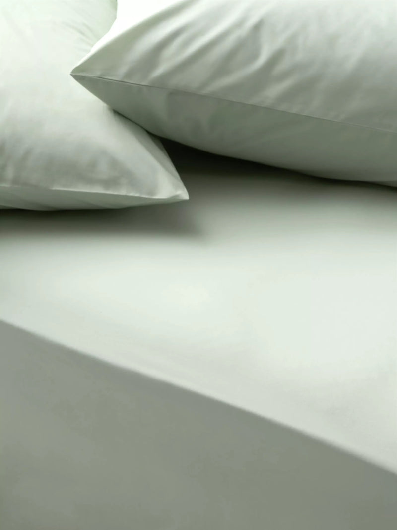 John Lewis Egyptian Cotton Percale Easy Care 260 Thread Count Deep Fitted Sheet Double