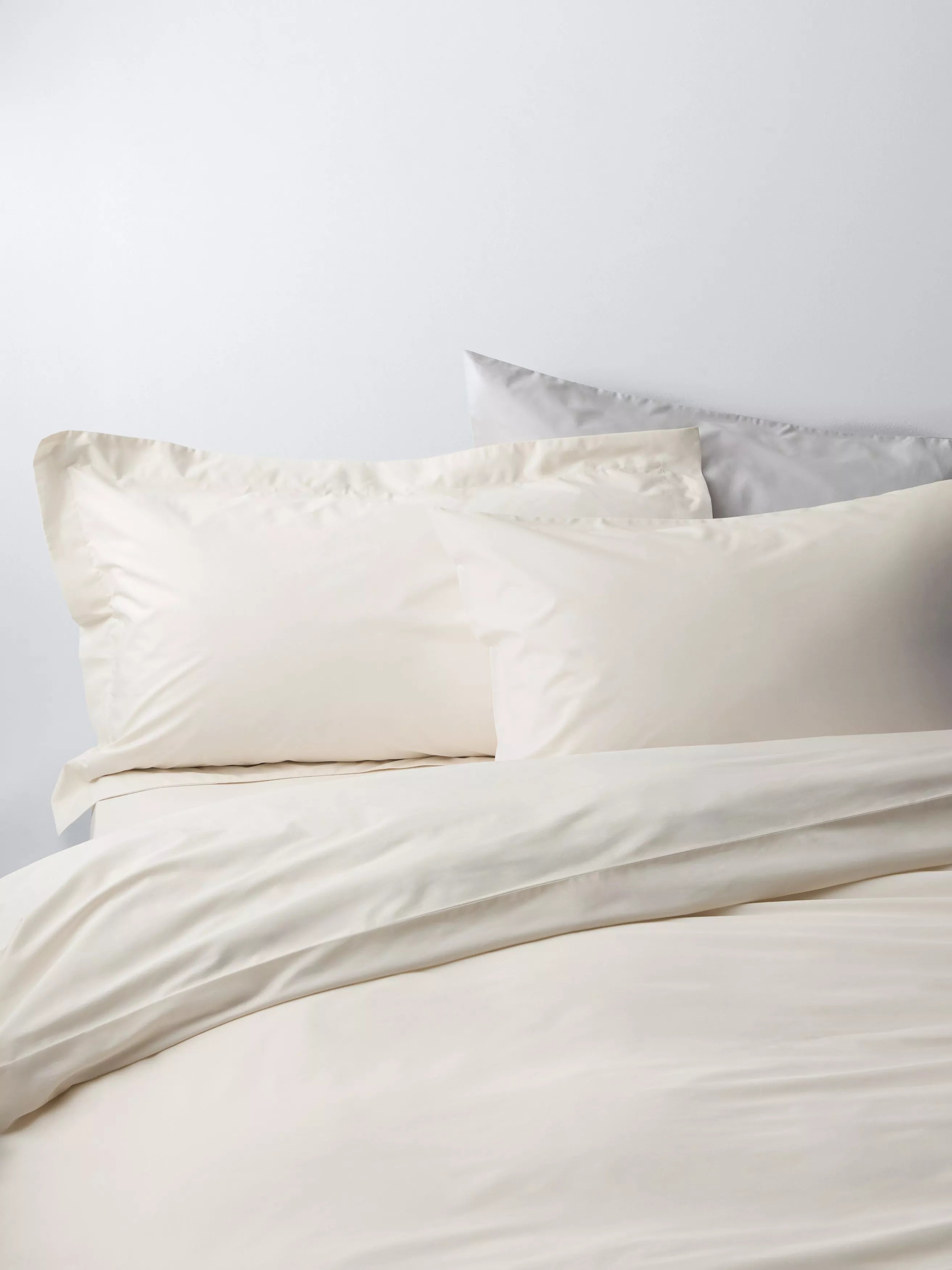 John Lewis Egyptian Cotton Percale Easy Care 260 Thread Count Double Duvet Cover Set