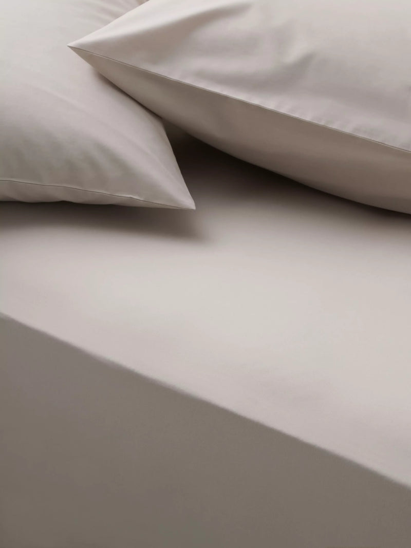 John Lewis Egyptian Cotton Percale Easy Care 260 Thread Count Fitted Sheet European Double