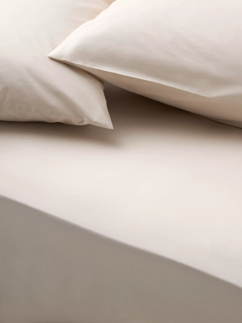 John Lewis Egyptian Cotton Percale Easy Care 260 Thread Count Fitted Sheet European Double