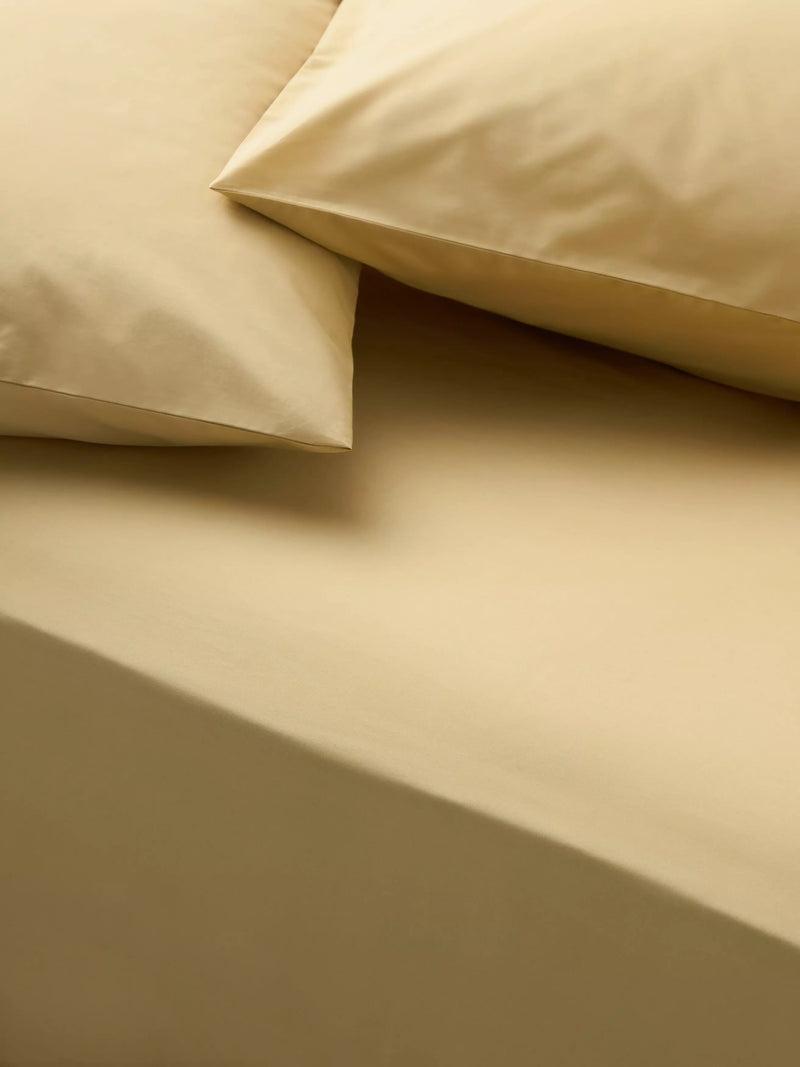John Lewis Egyptian Cotton Percale Easy Care 260 Thread Count Fitted Sheet European Double
