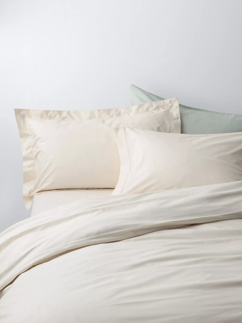 John Lewis Egyptian Cotton Percale Easy Care 400 Thread Count Double Duvet Cover