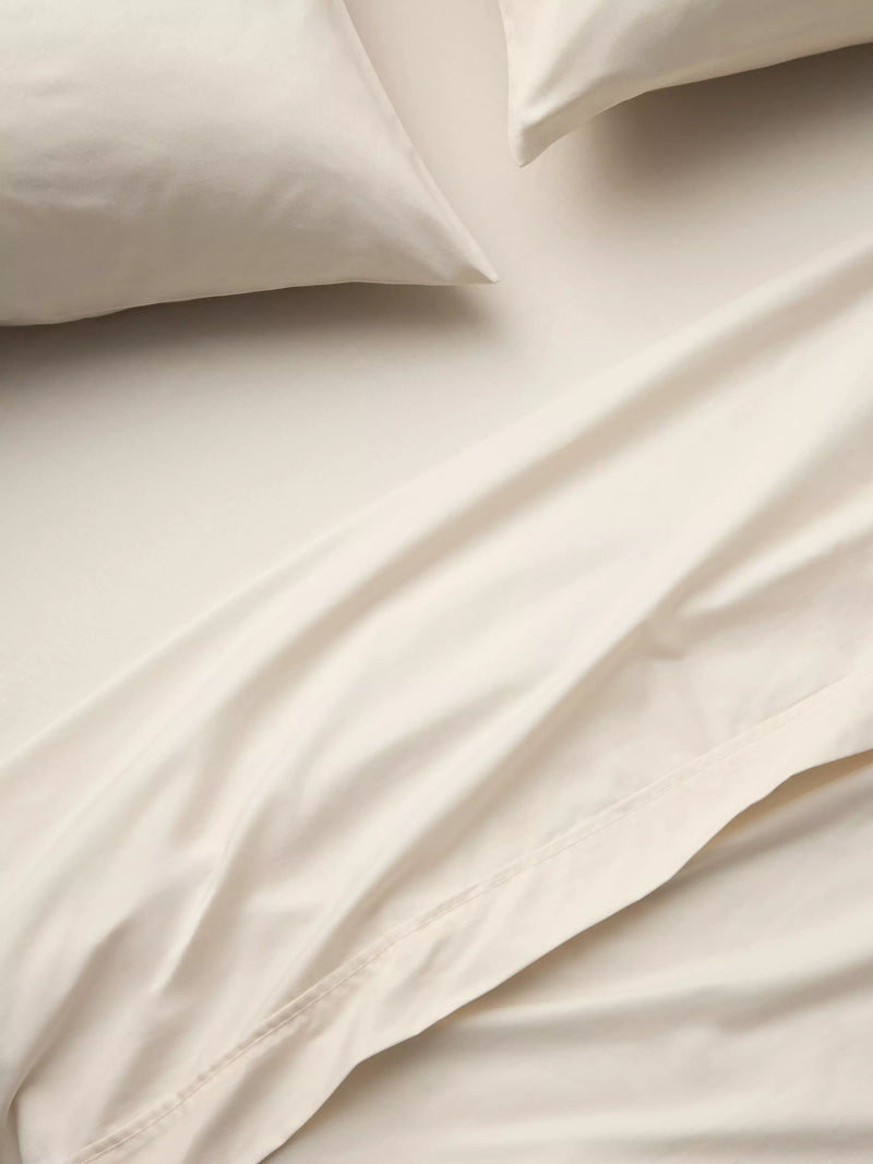John Lewis Egyptian Cotton Percale Easy Care 400 Thread Count Flat Sheet Double