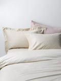 John Lewis Egyptian Cotton Sateen 600 Thread Count Bedding, Cream, Standard Pillowcase, Pair