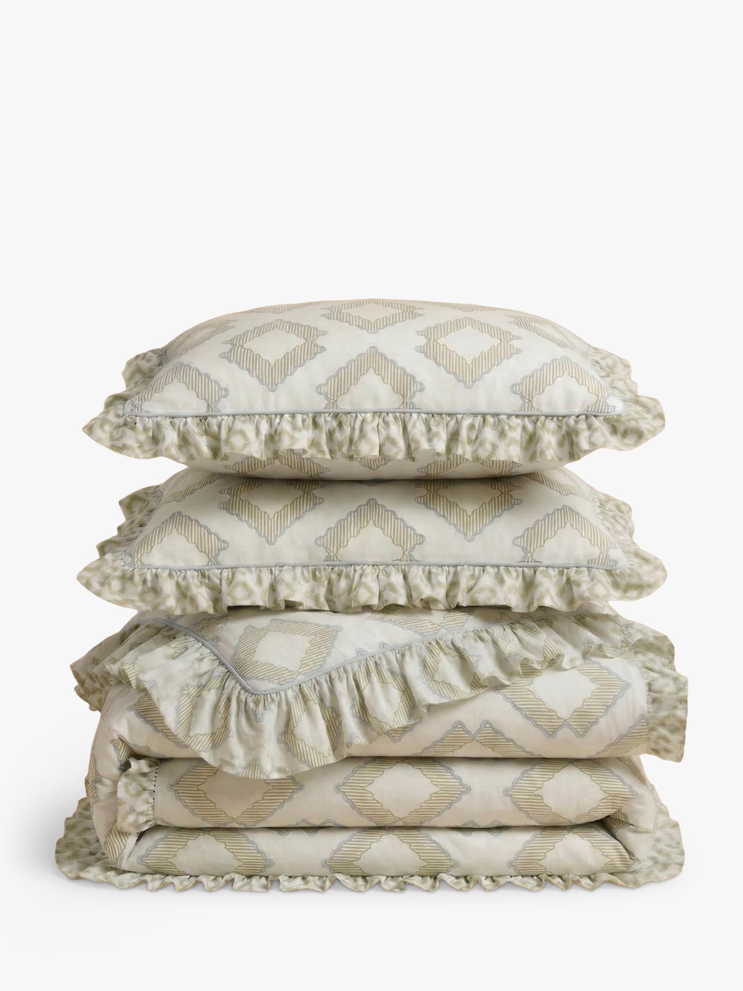 TBCo Diamond duvet cover set green double (British brand)