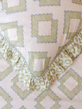 TBCo Diamond duvet cover set green double (British brand)