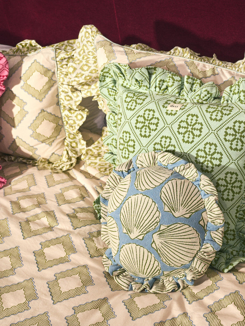 TBCo Diamond duvet cover set green double (British brand)