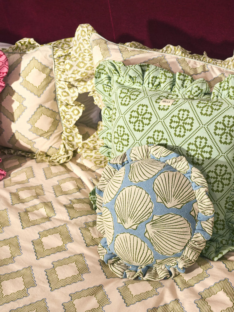 TBCo Diamond duvet cover set green double (British brand)