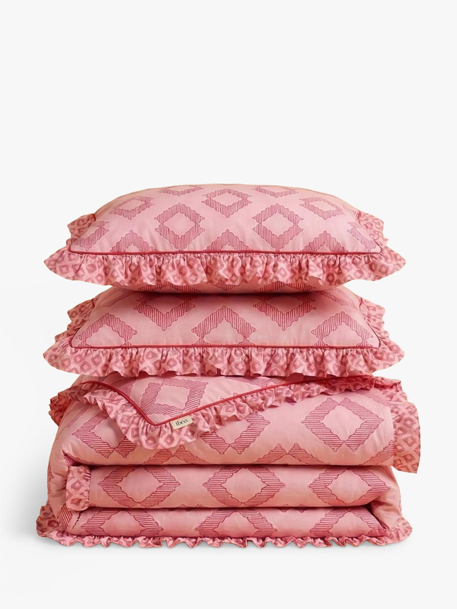 TBCo Diamond Cotton Duvet Cover Set, Pink Double - British product