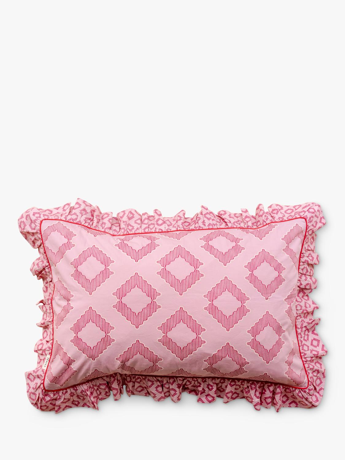 TBCo Diamond Cotton Duvet Cover Set, Pink Double - British product