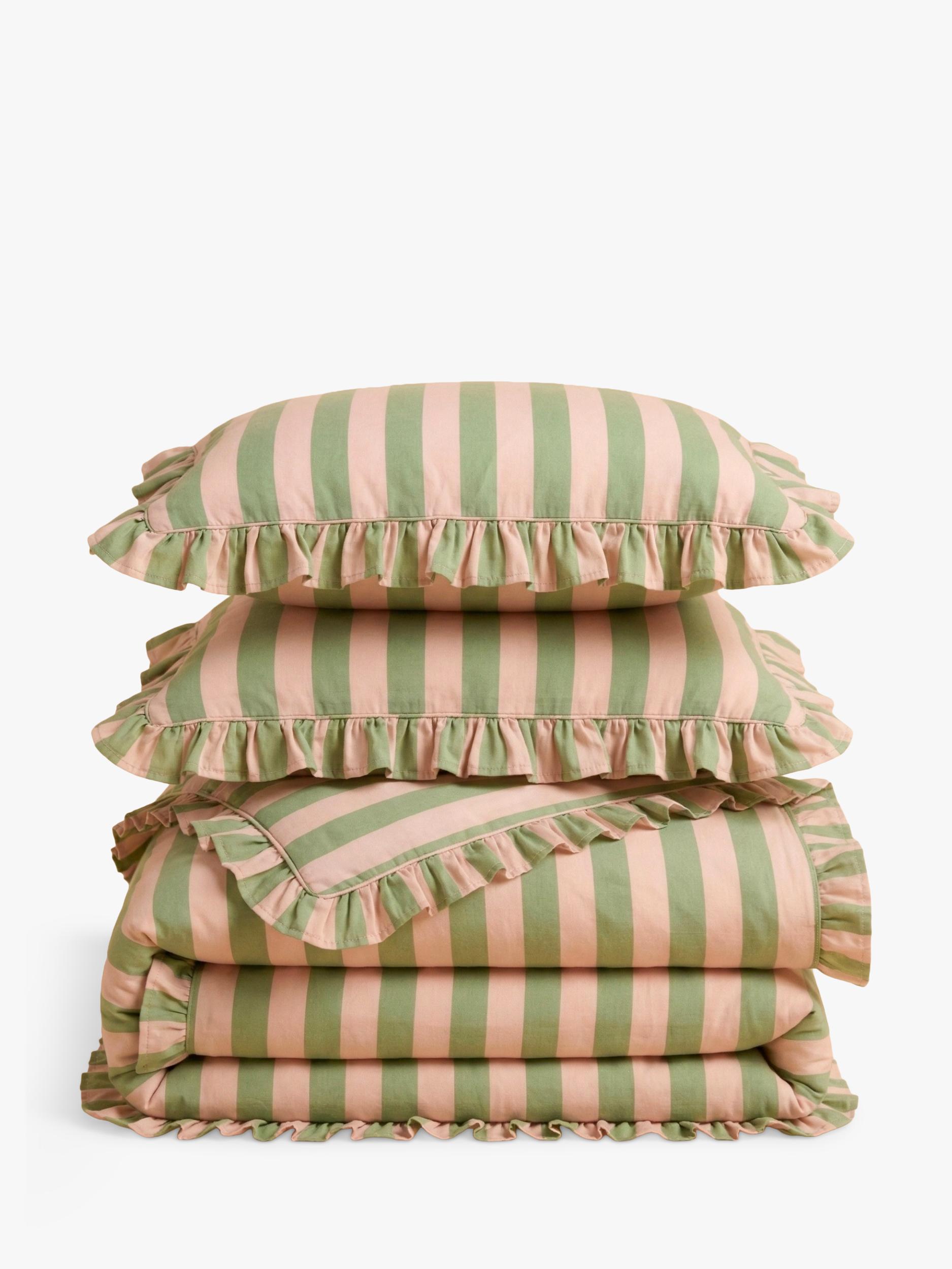 TBCo green stripe duvet cover set double, imported from the UK