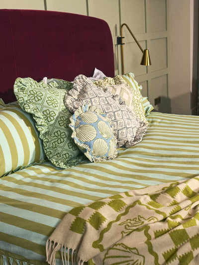 John Lewis TBCo Stripe 200 Thread Count Cotton Duvet Cover Set Mint Double- Buy online at McGrocer
