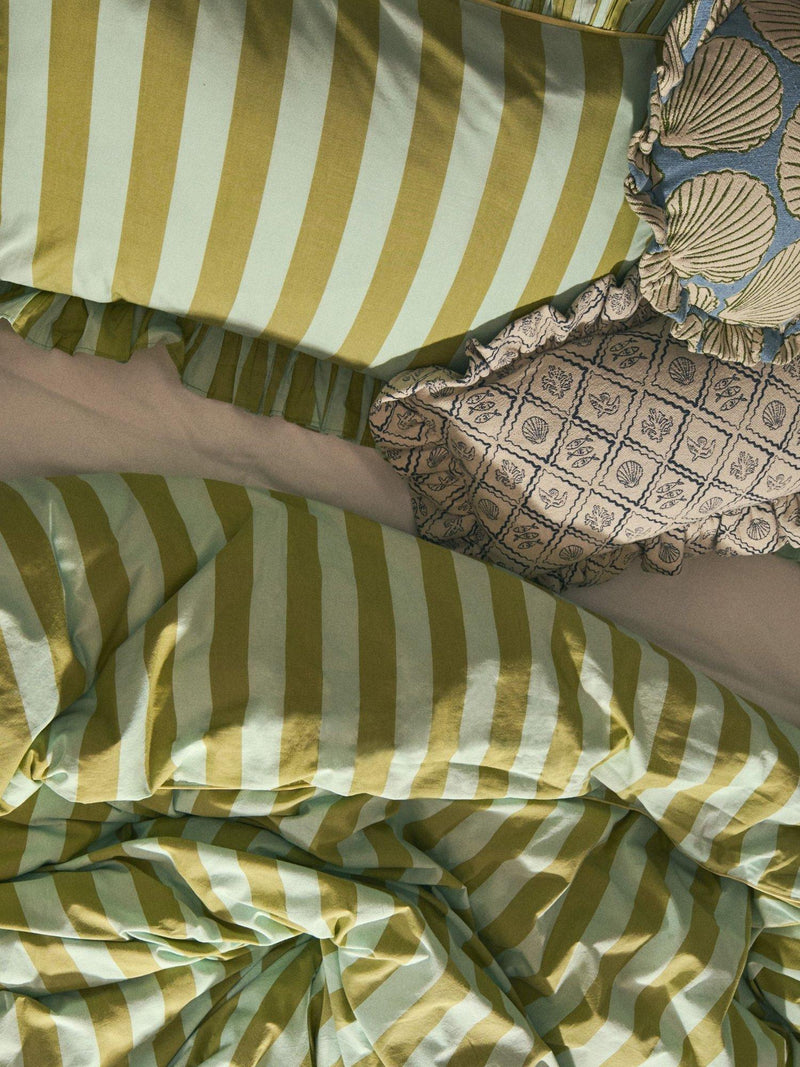 TBCo mint stripe cotton duvet cover set double, UK version