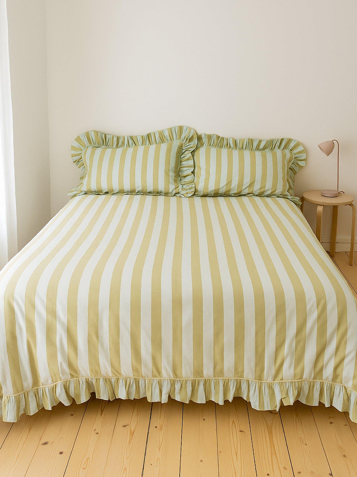 TBCo mint stripe cotton duvet cover set double, UK version
