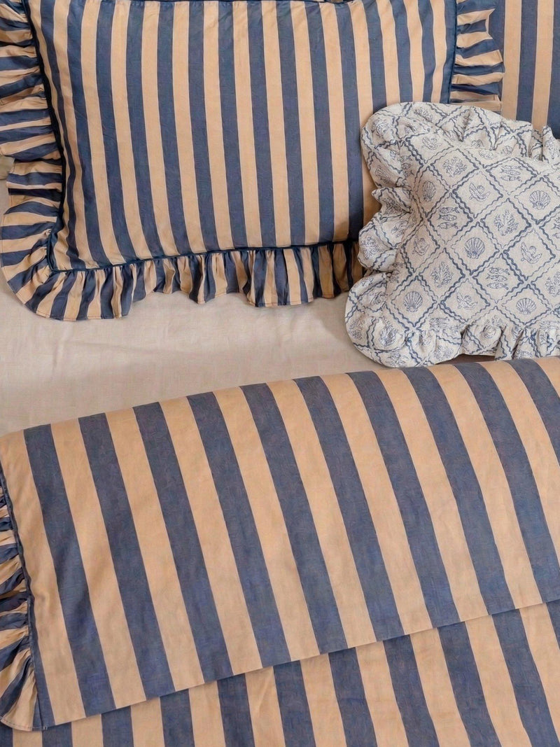 TBCo duvet cover set navy stripe double UK version
