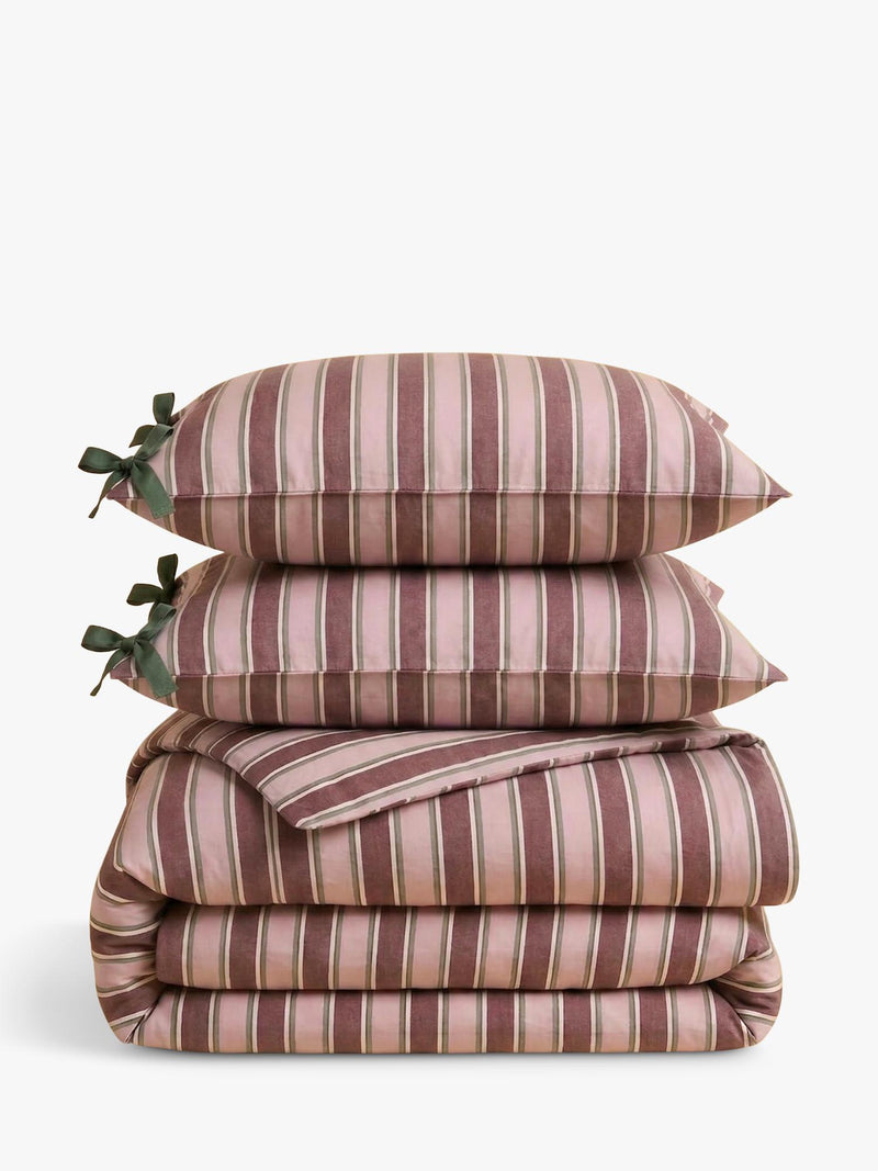 TBCo duvet cover set stripe pink double, imported from the UK