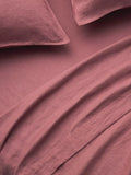 John Lewis Washed Linen Double Flat Sheet, Pink Clay