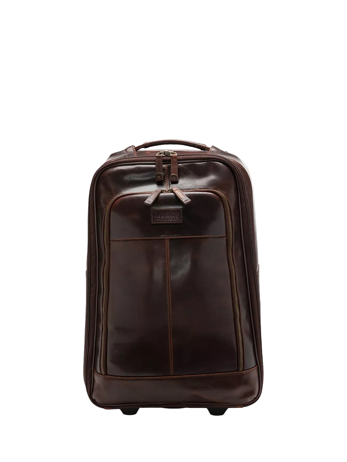 Loake Paris leather wheeled suitcase Chestnut (British brand)