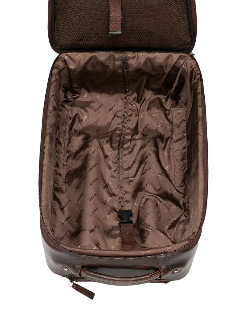 Loake Paris leather wheeled suitcase Chestnut (British brand)