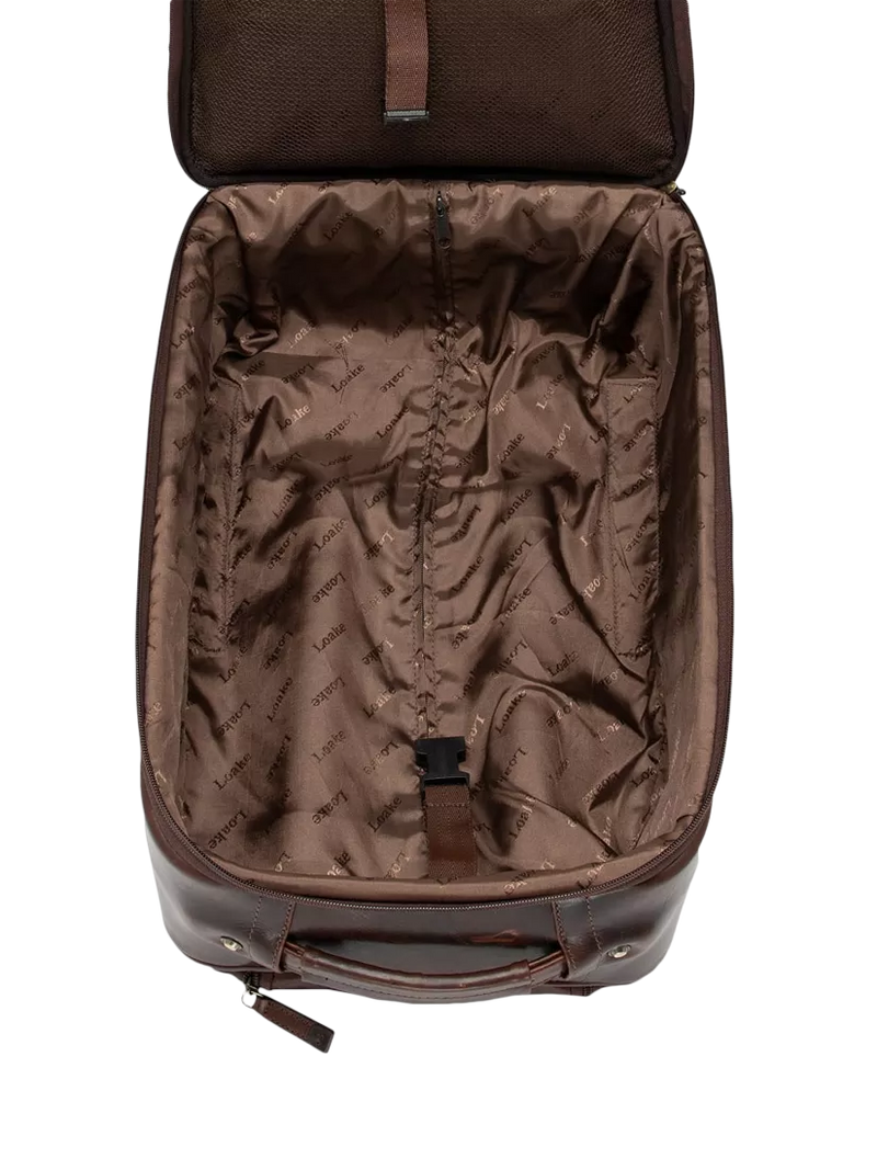 Loake Paris leather wheeled suitcase Chestnut (British brand)