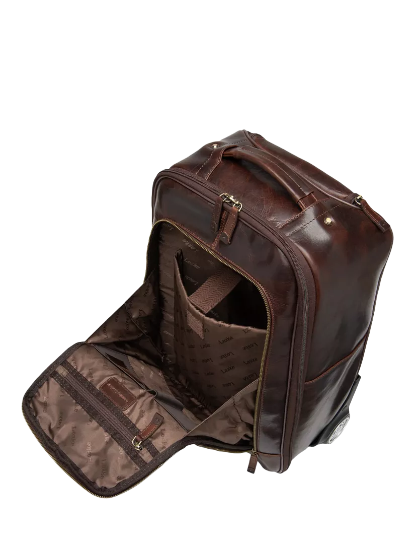 Loake Paris leather wheeled suitcase Chestnut (British brand)