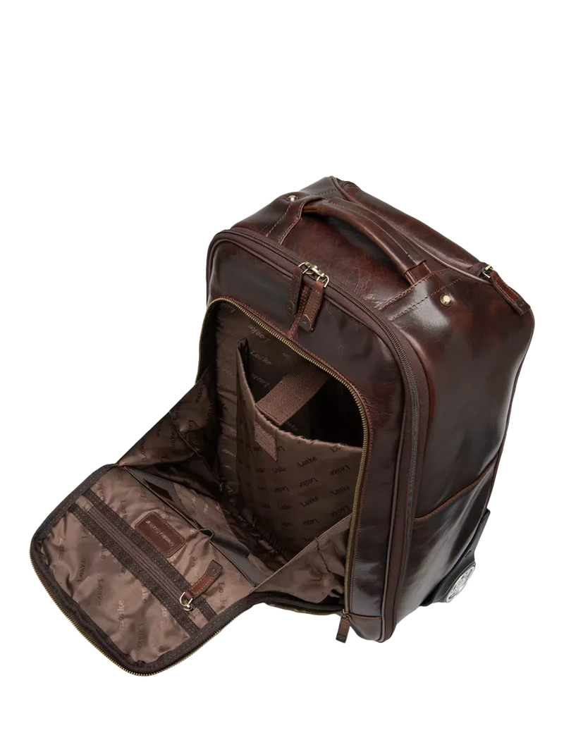 Loake Paris leather wheeled suitcase Chestnut (British brand)