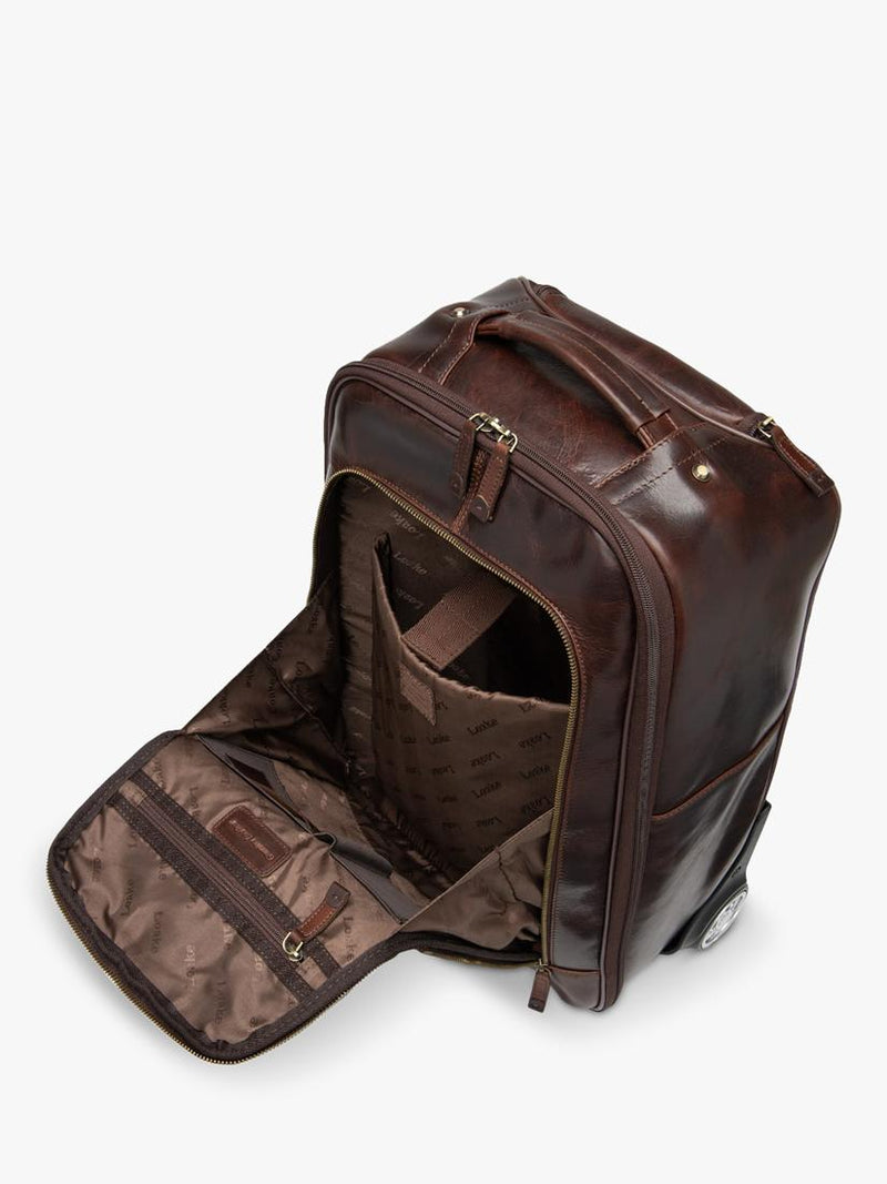 Loake Paris leather wheeled suitcase Chestnut (British brand)
