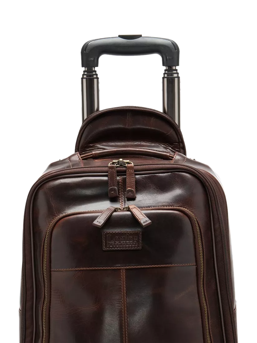 Loake Paris leather wheeled suitcase Chestnut (British brand)