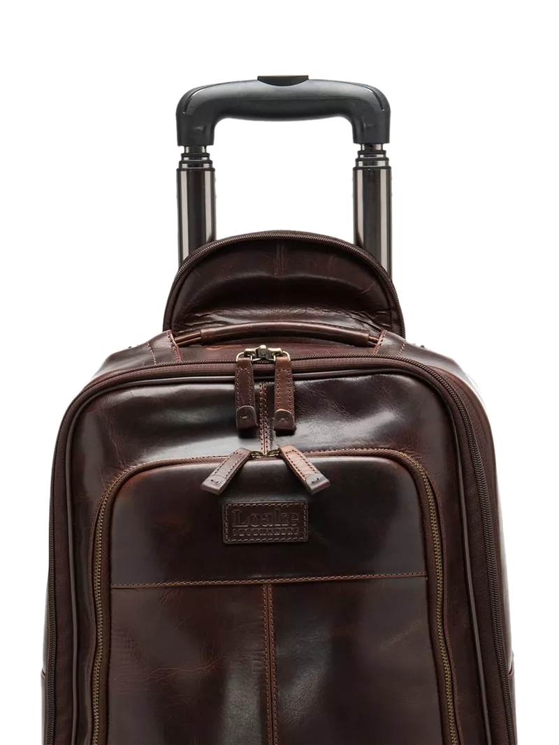 Loake Paris leather wheeled suitcase Chestnut (British brand)