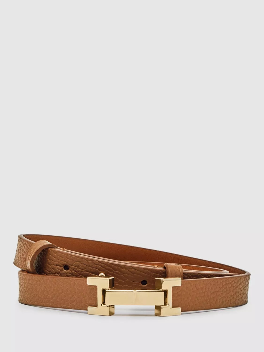 Reiss Metal Hardware Piece Leather Belt