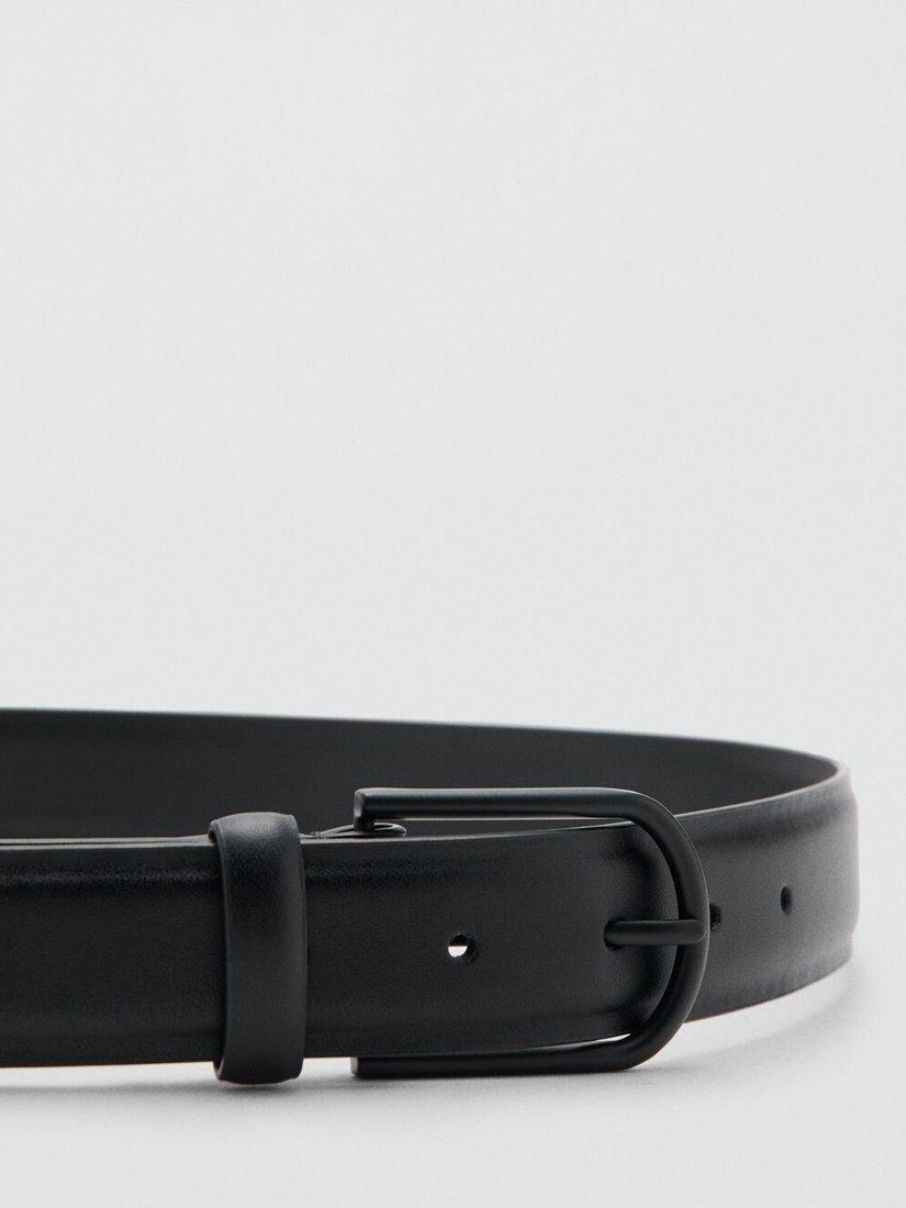 Mango nappa leather belt black, imported from the UK