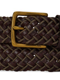 Ralph Lauren braided leather belt in brown, imported from the UK