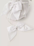 Monsoon kids' pearl bag and hair bow set white, imported from the UK