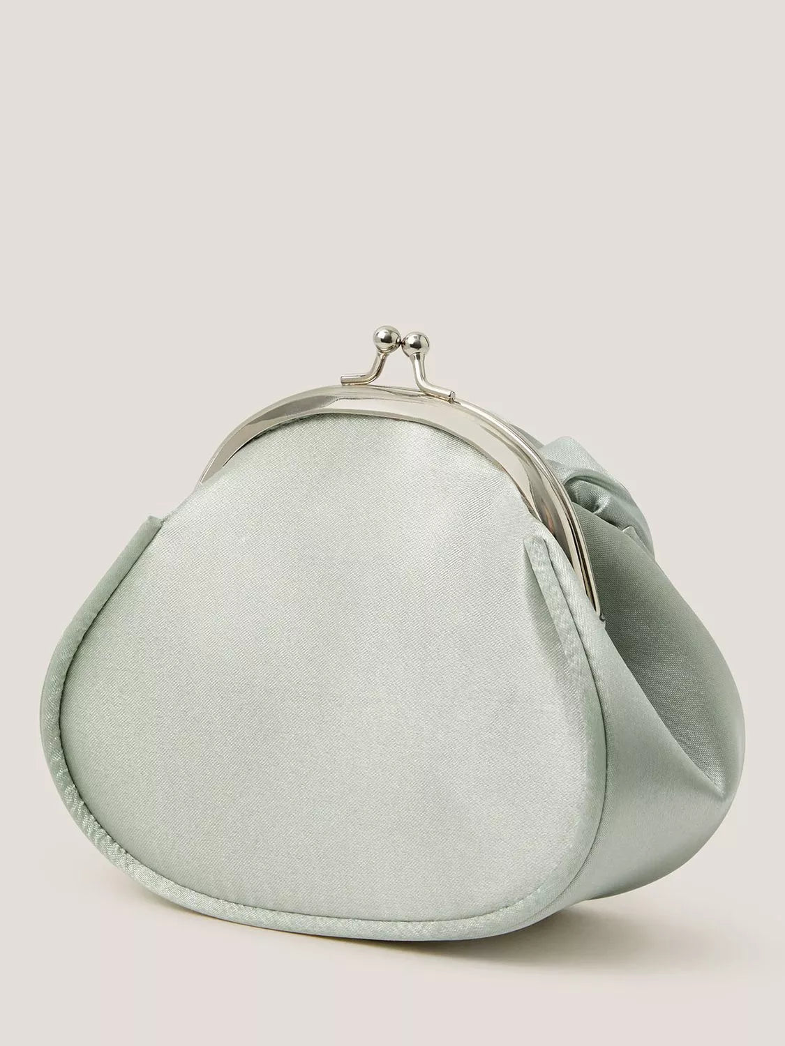 Monsoon kids' satin bag in sage with rose applique, UK version