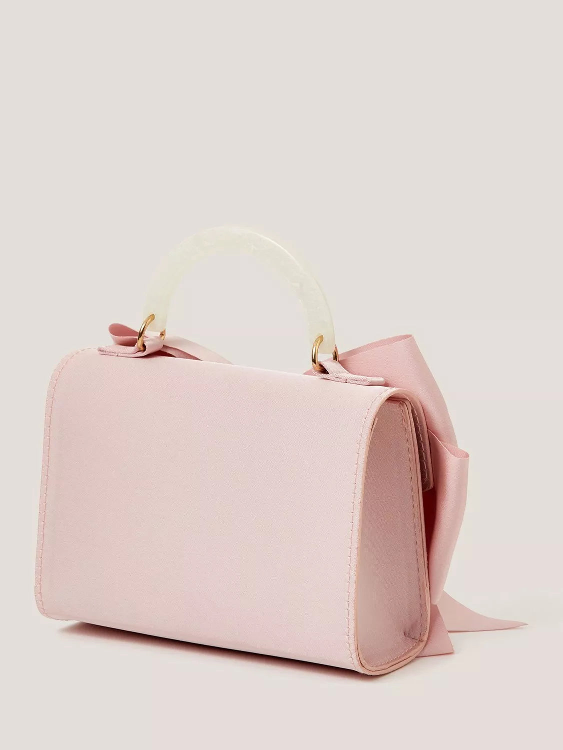 Monsoon kids satin bow bag dusky pink - British product