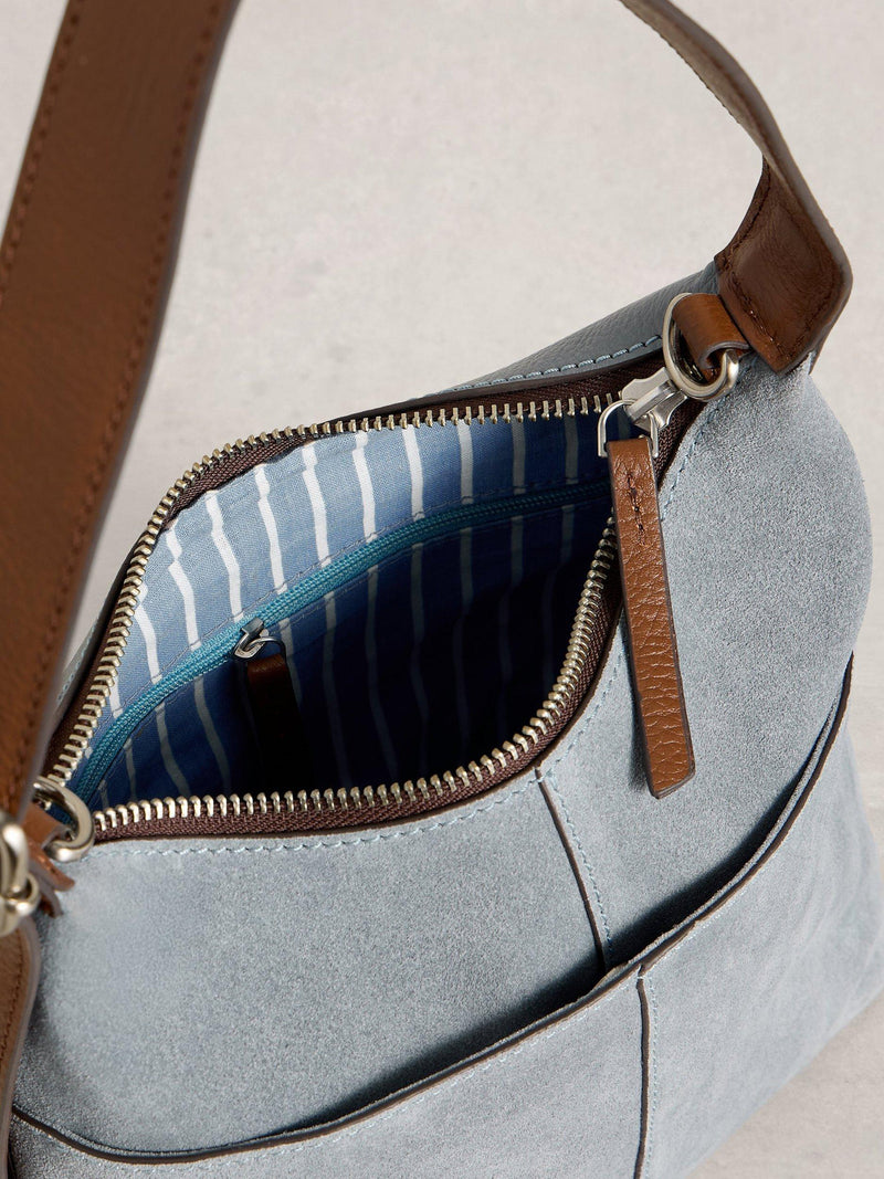 White Stuff mini suede convertible crossbody bag, UK version