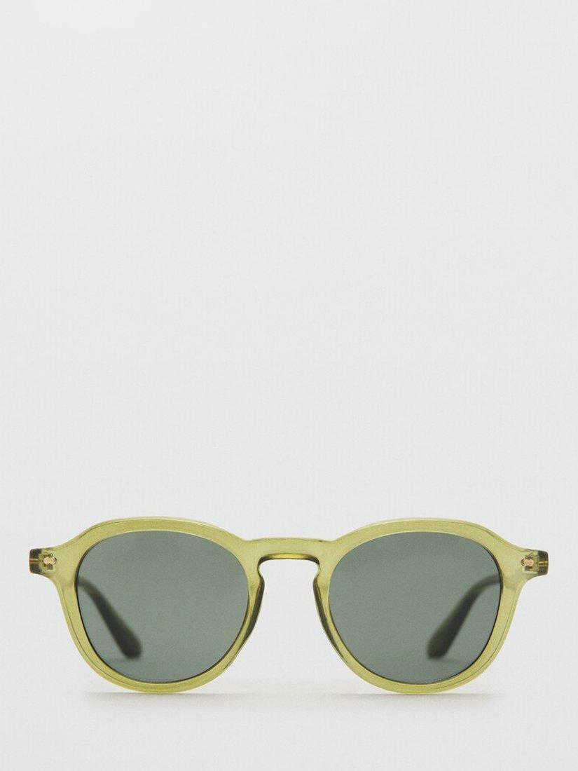 Mango Justin round sunglasses yellow frame polycarbonate lenses - British product