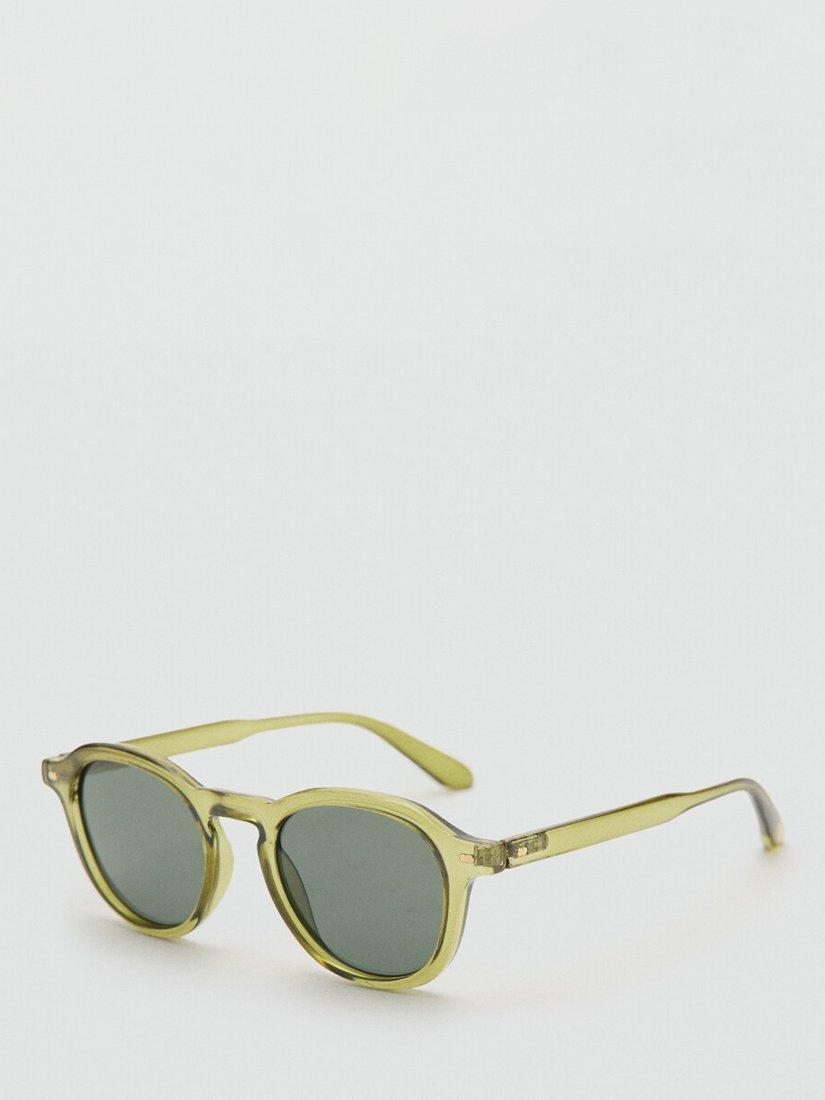 Mango Justin round sunglasses yellow frame polycarbonate lenses - British product