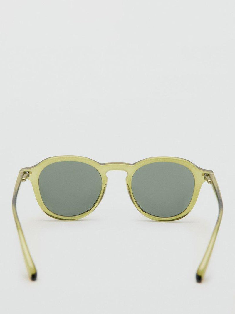 Mango Justin round sunglasses yellow frame polycarbonate lenses - British product