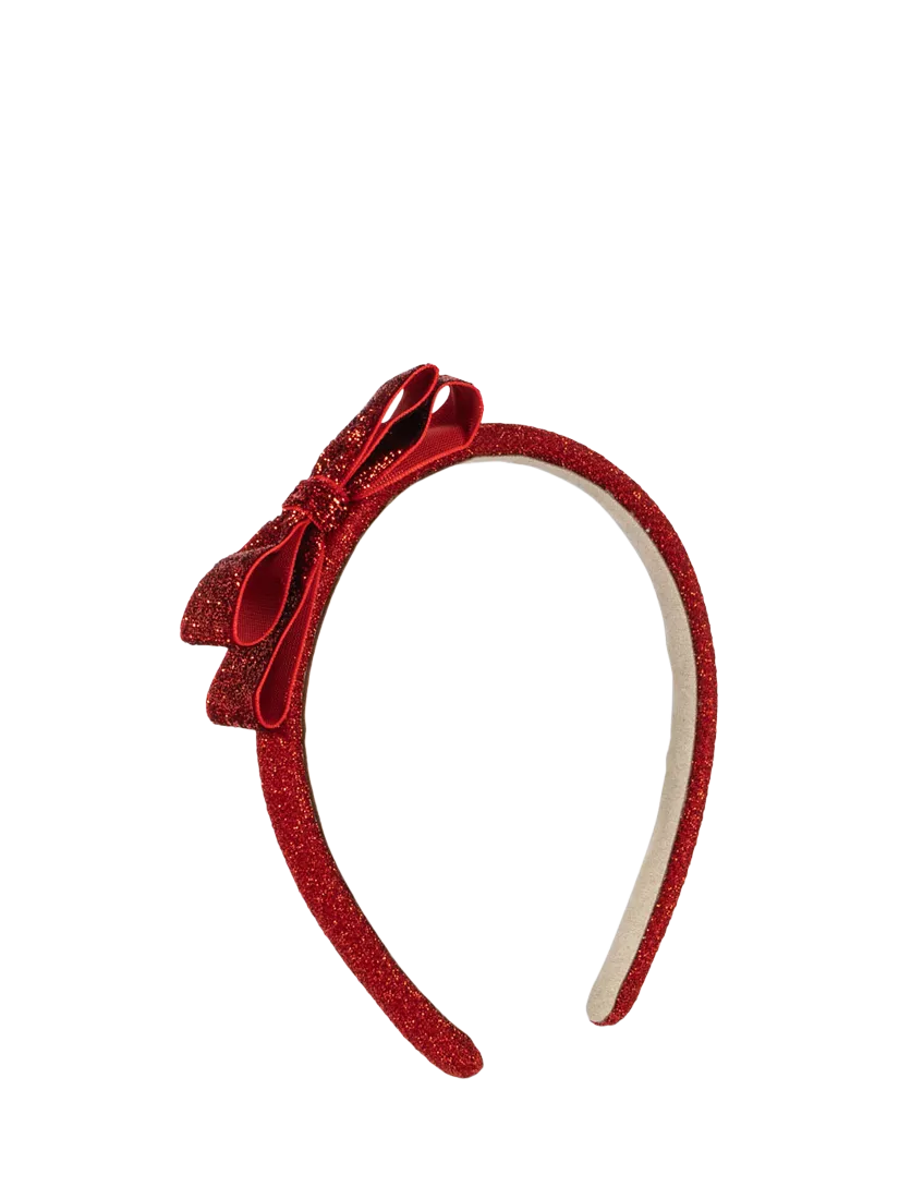 Konges Sløjd kids velvet bow hairband red, UK version