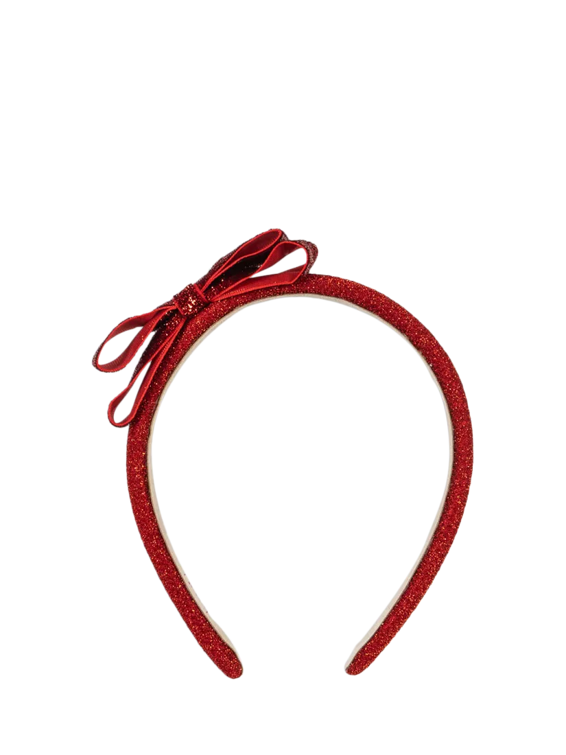 Konges Sløjd kids velvet bow hairband red, UK version