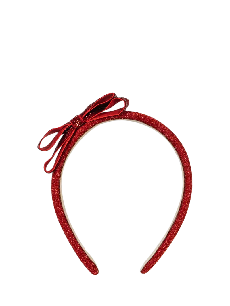 Konges Sløjd kids velvet bow hairband red, UK version