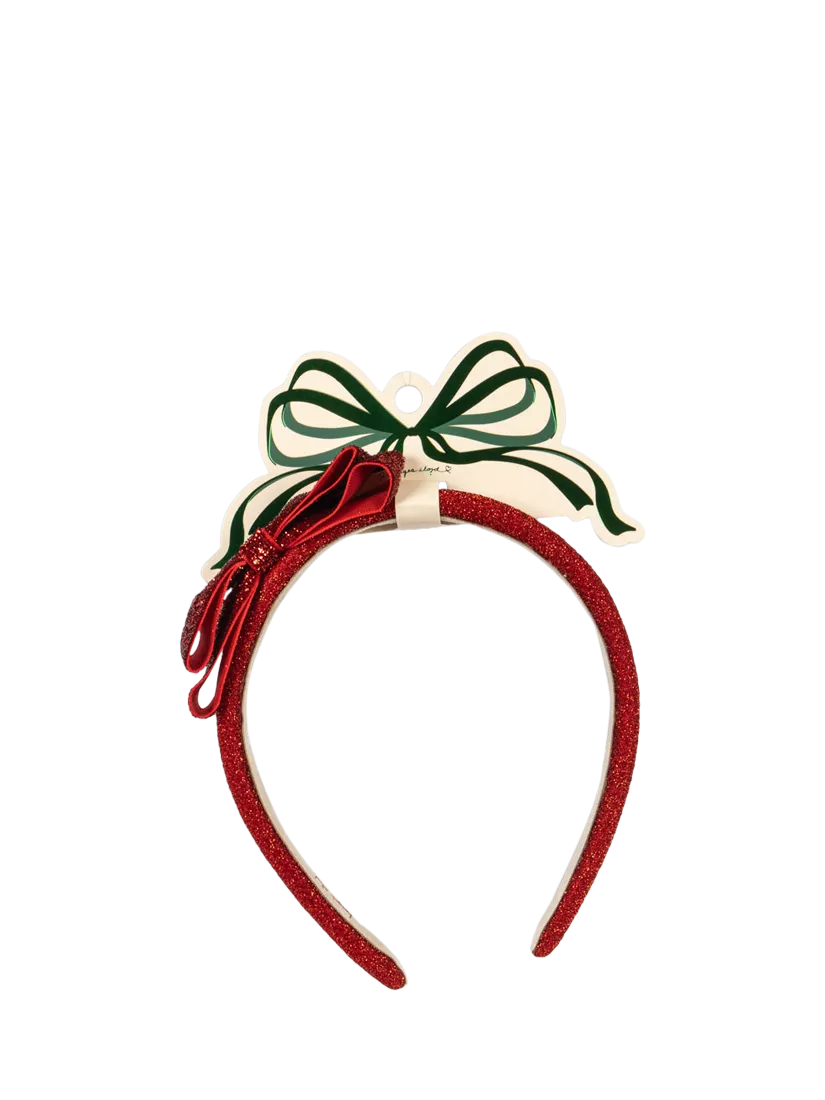 Konges Sløjd kids velvet bow hairband red, UK version